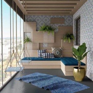 Balcony decor idea with swing